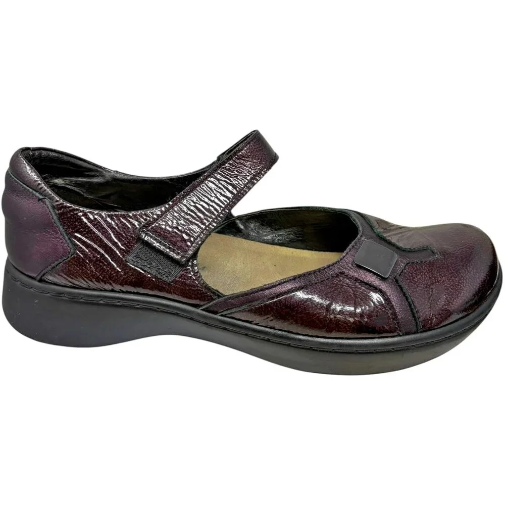 Naot Burgundy Patent Leather‎ Platform Mary Janes